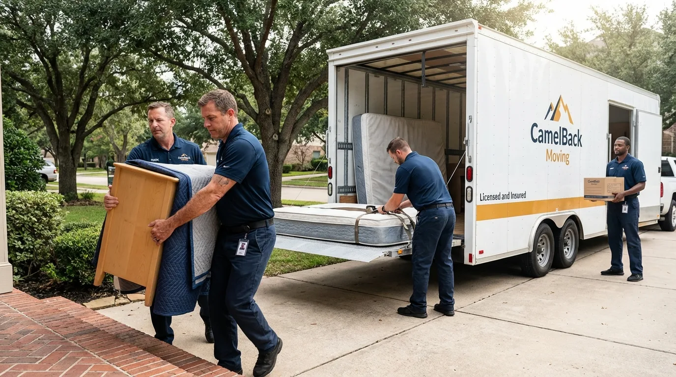 Crew loading residential truck for cross-state move from Lock Haven, PA