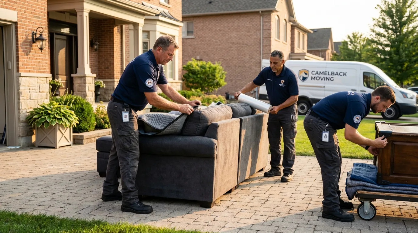 Large estate moving crew wrapping furniture in Lock Haven, PA